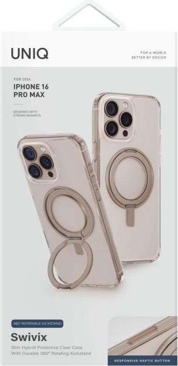 Immagine prodotto Uniq Swivix 360 Rotating Kickstand Case for iPhone 16 Pro Max - Gold (Apple iPhone 16 Pro Max)