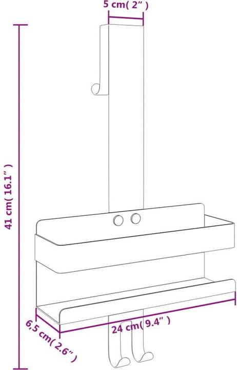 Actual product image vidaXL Duschcaddy (6.50 x 10 x 41 cm)