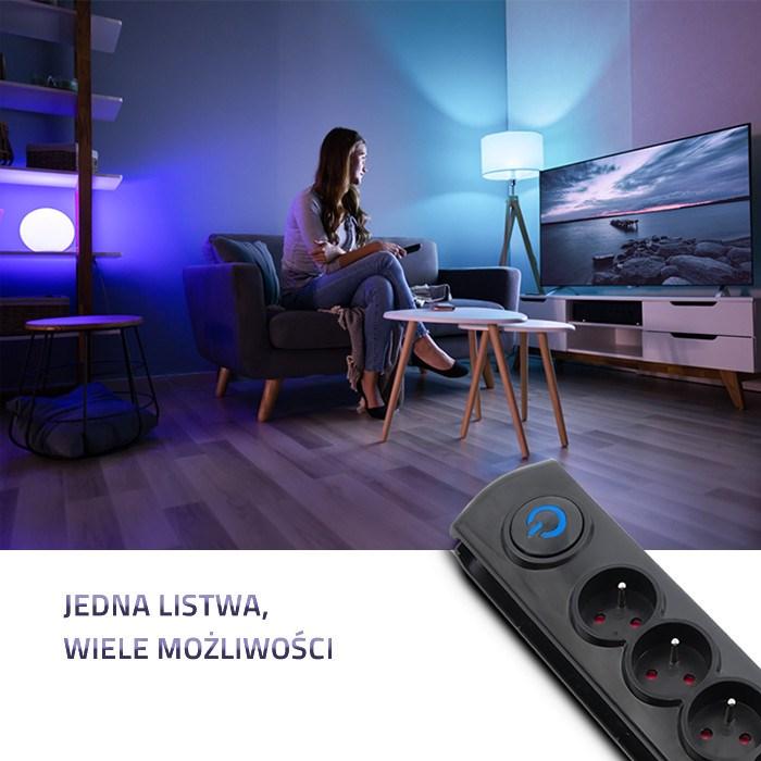 Actual product image Qoltec 50105 Voltage protection 4 AC outputs (4x, CEE 7/16, 2.50 m)