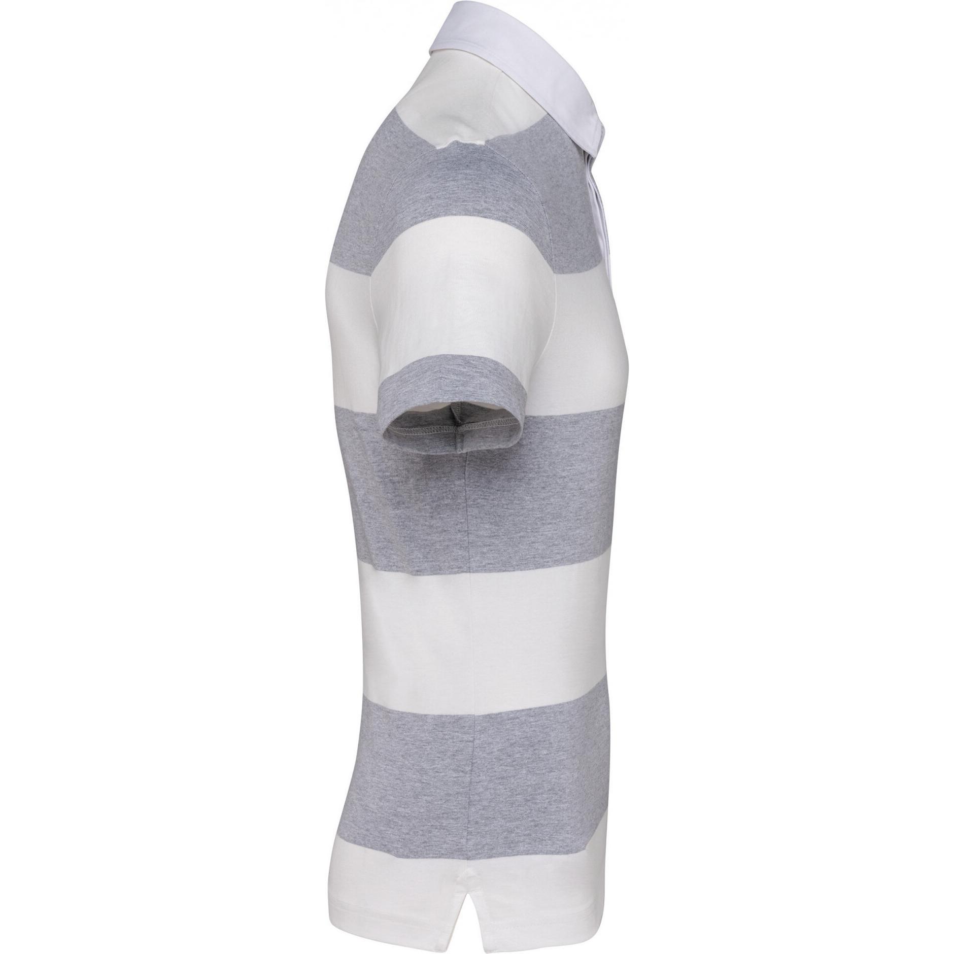 Thumbnail - Kariban, Herren, Shirt, Gestreiftes Poloshirt, Grau, (M)