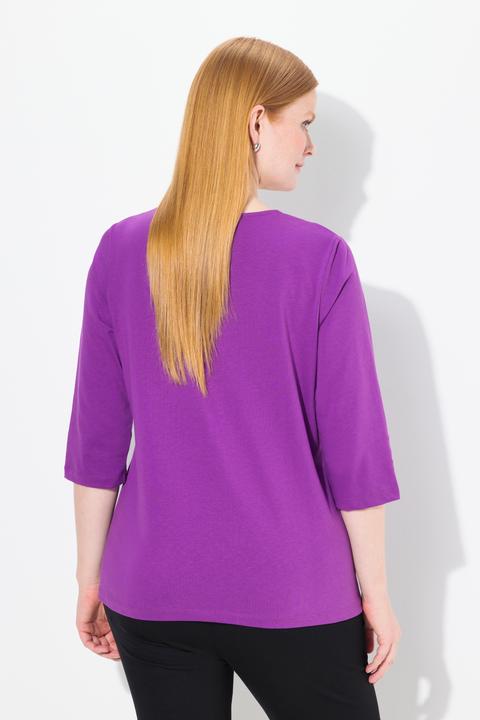 Produktbild Ulla Popken Shirt, Collier-Verzierung, Classic, Rundhals, 3/4-Arm (42, 44)