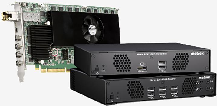 Actual product image Matrox Extio N3208 IP KVM transmitter appliance Extio N3402 captures up to two DisplayPort vi