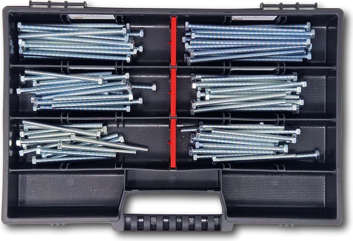 Actual product image Schraubenbox24 Hexagon bolts assortment M5 65mm-100mm 90 pcs screw box DIN 933/ISO4017 (90 Screws per piece)