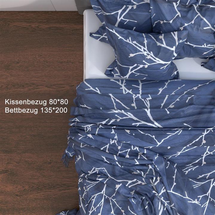 Produktbild Intirilife Bettbezug Kissenbezug in ZWEIGE (Duvetbezug, 200 x 135 cm, 80 x 80 cm)