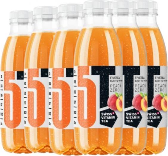 Produktbild FiveTea Vitamin PEACH Zero PET Kiste (12 x 50 cl)