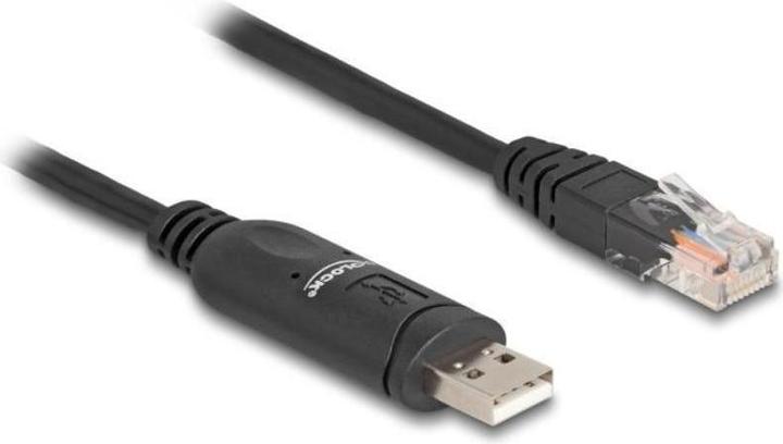 Delock Adapter USB 2.0 Typ-A Stecker zu 1 x Seriell RS-232 RJ45 Stecker 1,8 m schwarz (1.80 m)