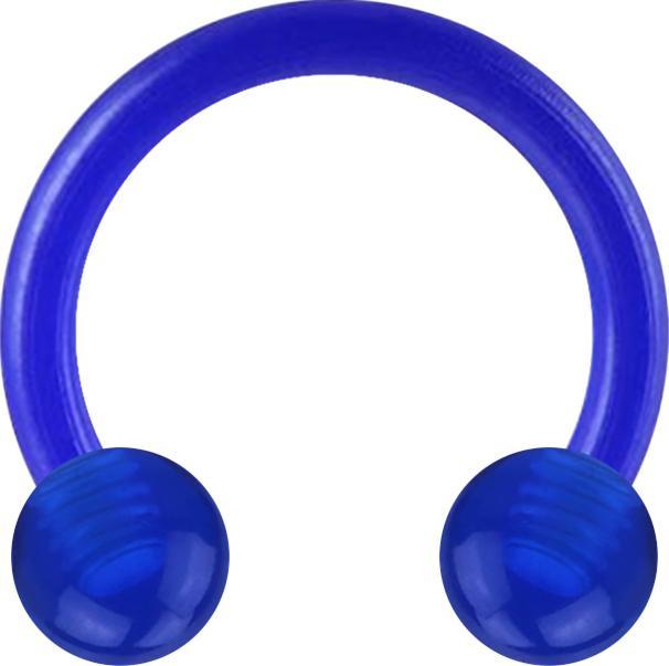 Produktbild Star Piercing Micro Circular Barbell dunkelblau transparent mit zwei Kugeln (ohne Messing, Kunststoff)