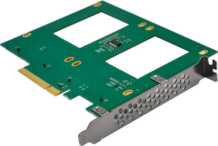 Produktbild InLine PCIe Karte zu 2x intern U.2 NVMe SFF-8639 – Bifurcation