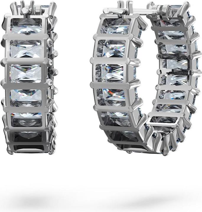 Actual product image Swarovski Matrix Creoles Baguette Cut Grey (Swarovski Metal)