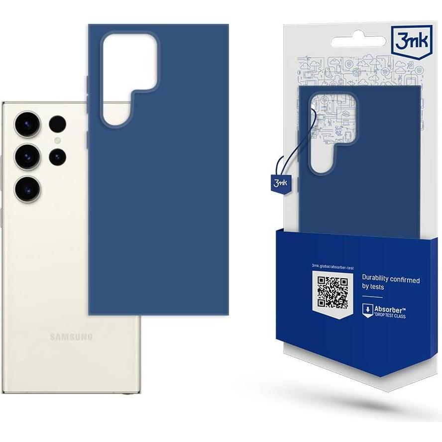 3MK Matt Case Soft Touch Silikonhülle Series (Samsung Galaxy S23 Ultra), Smartphone Hülle, Blau