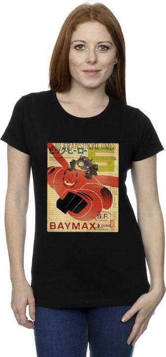 Actual product image Disney Womens/Ladies Big Hero 6 Baymax Flying Baymax Newspaper Cotton T-Shirt (S)