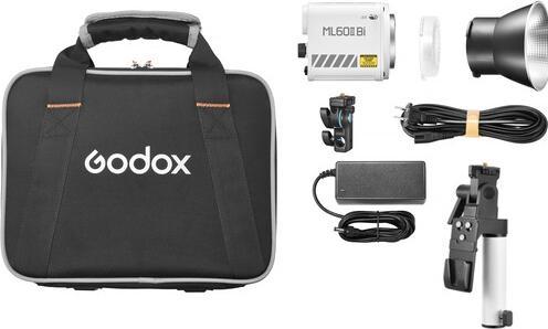 Actual product image Godox ML60II BI Portable LED Light (Bi Colour) with AK B02 Holding Handle and Battery Support Kit (Studio light, Video light)