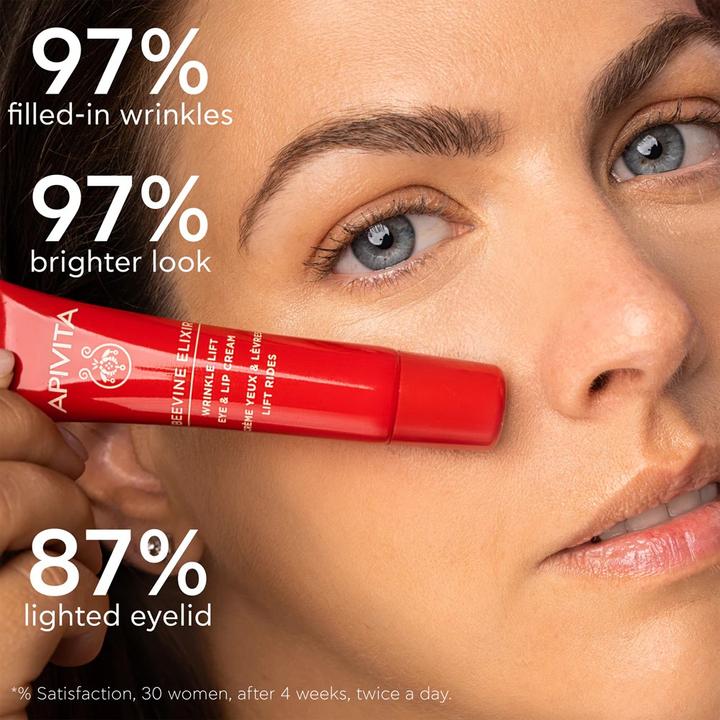 Actual product image Apivita Beevine Elixir Wrinkle Lift Eye & Lip Cream with Polyphenols, Marine Biotech Active & Goji Berry 0.5 (Eye Care Cream, Day, Night, 15 ml)