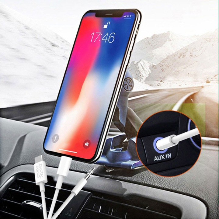 Immagine prodotto Deltalabs Lightning / 3.5mm AUX / USB C auf 3.5mm AUX Musik Adapter Kabel Konverter - 120cm (Jack da 3.5mm, Lightning, USB tipo C, Jack da 3.5mm)