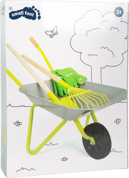 Actual product image small foot Wheelbarrow with garden tools