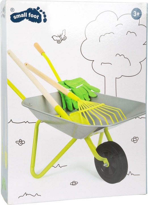 Actual product image small foot Wheelbarrow with garden tools