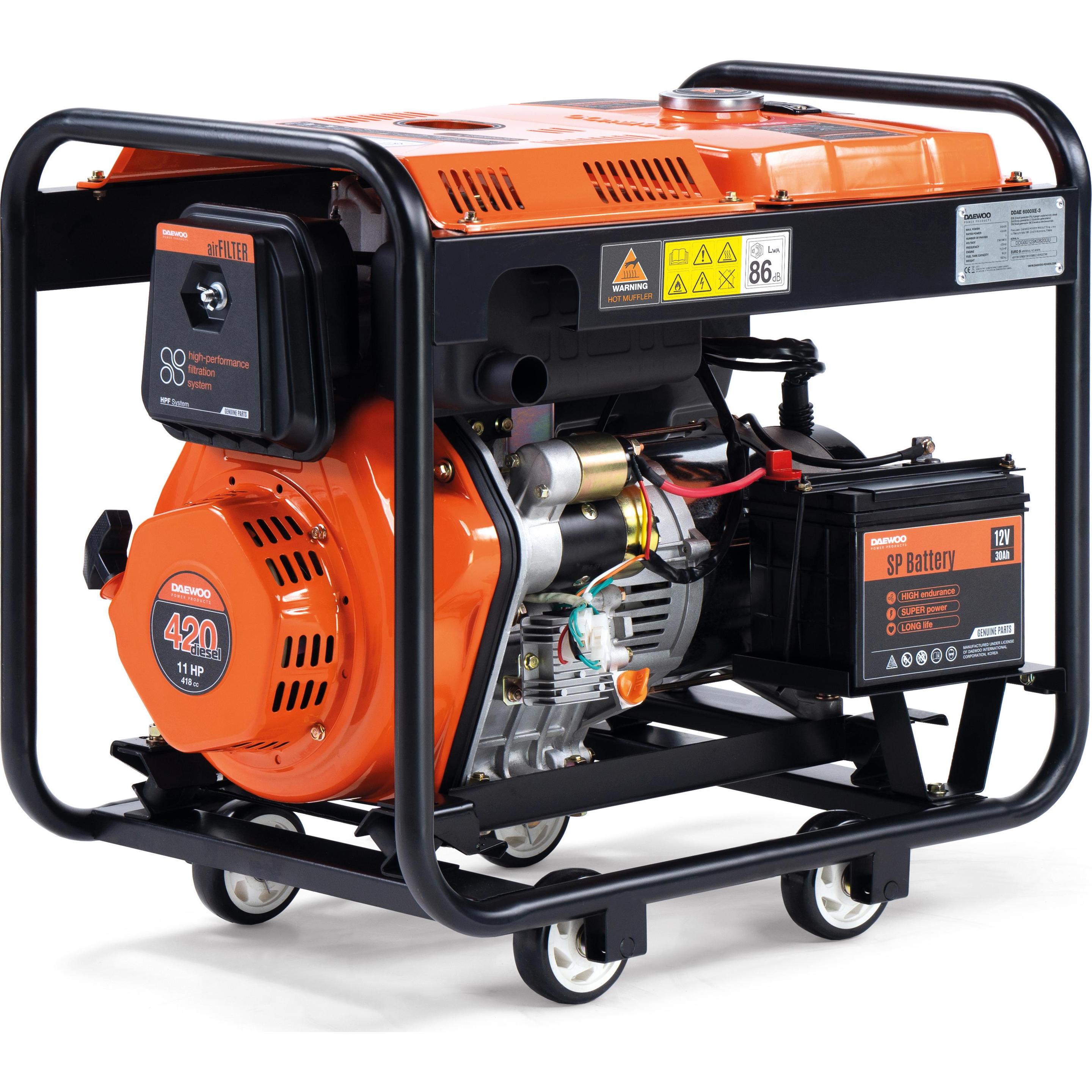 Daewoo Power Products, Stromgenerator, Diesel Stromerzeuger (4500 W, 14 l)