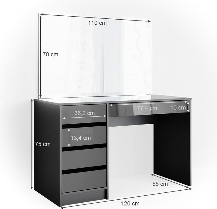 Produktbild Vicco Sherry mit Spiegel (120 x 75 x 55 cm)