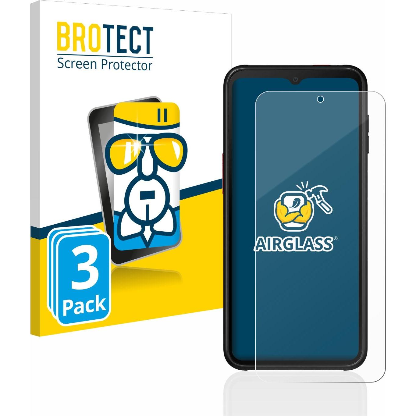 BROTECT AirGlass Panzerglasfolie (3 Stück, Samsung Galaxy XCover 6 Pro), Smartphone Schutzfolie, Transparent