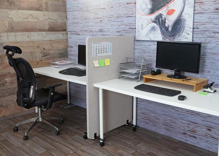 Actual product image Mendler Acoustic partition, office privacy screen room divider pinboard, double-walled rollable (80 x 127 cm)