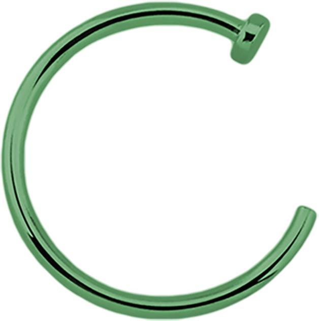 Image du produit Star Piercing Anneau de nez ouvert vert (sans laiton, Acier chirurgical 316L)