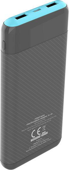 Actual product image Tracer 47514 EnerGo 10000mAh Power Bank gray/blue (10000 mAh, 37 W, 37 Wh)