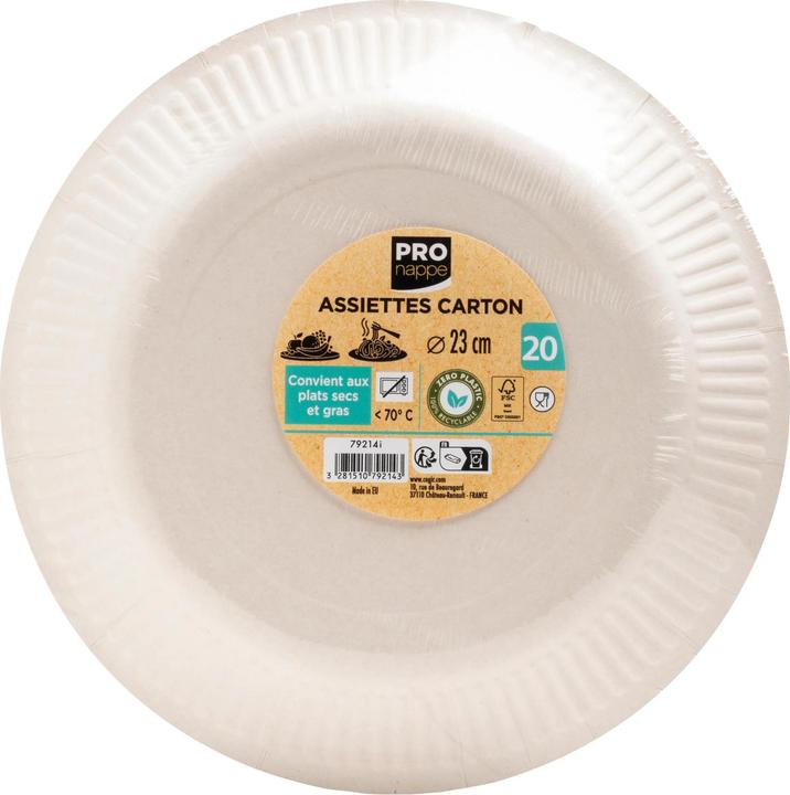 Actual product image PROnappe 20 paper plates Ø 23.0 cm (20 x)