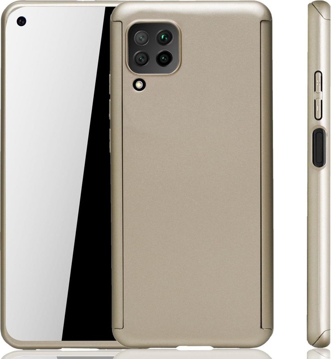 Produktbild König Design Hülle Handy Schutz für Huawei P40 Lite Full Case Cover Displayschutz Bumper Gold (Huawei P40 Lite)