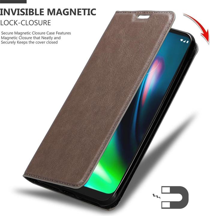 Actual product image Cadorabo Book Invisible Magnet Cover (Motorola Moto G9 Play)