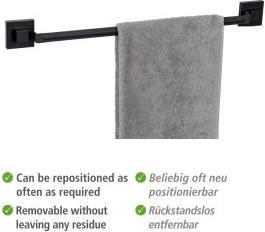Produktbild Wenko Vacuum-Loc® Badetuchstange Mod. Quadro Schwarz Befestigen ohne Bohren