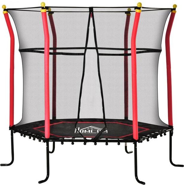 Produktbild Swisshandel24 160 cm Trampolin für Kinder Gartentrampolin mit Sicherheitsnetz Randabdeckung Fitness-Trampolin Mini (160 cm)