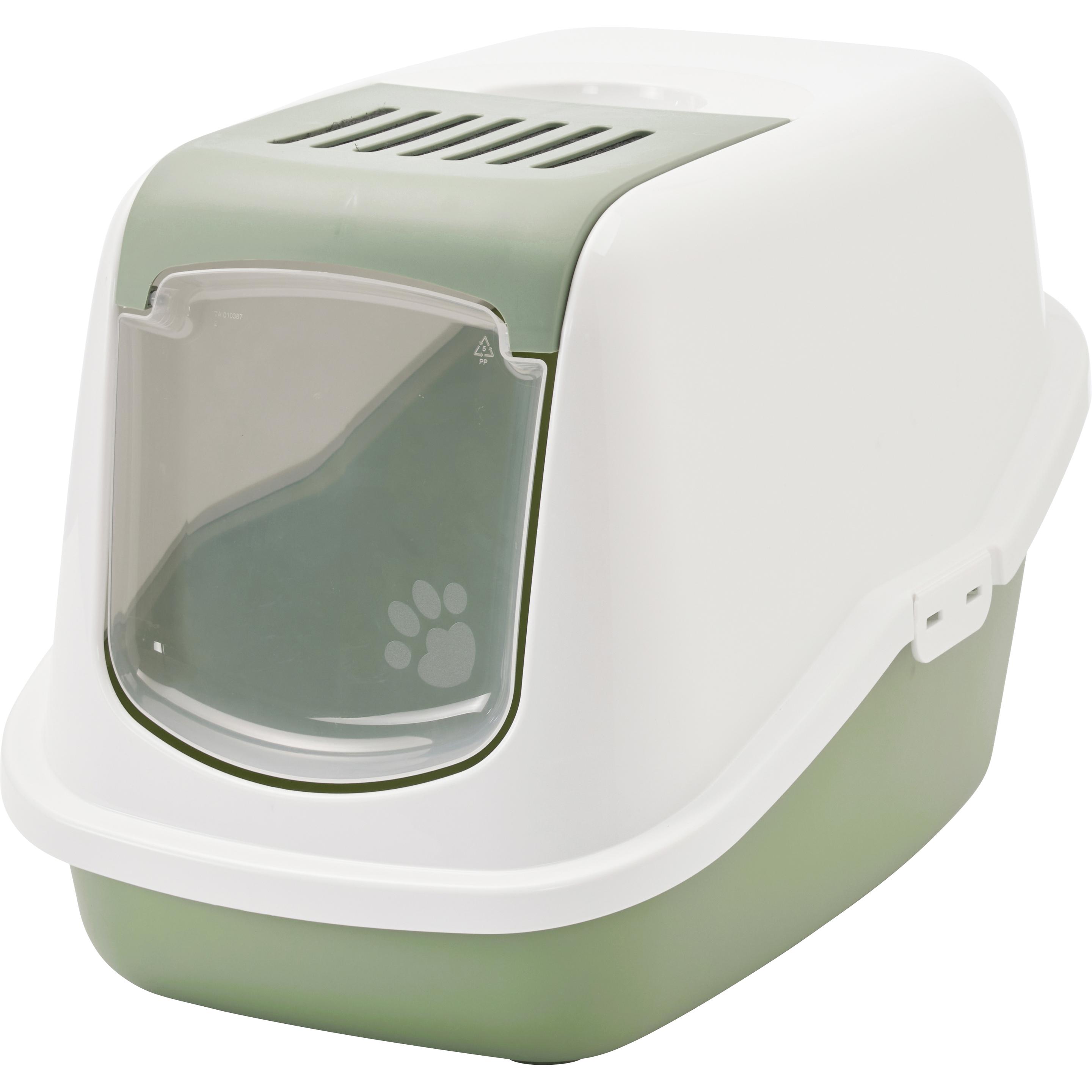 Meilleurs prix pour Maison de toilette Savic Nestor pour chat - maison vert / blanc + 2 filtres de rechange + 12 sacs Bag it up