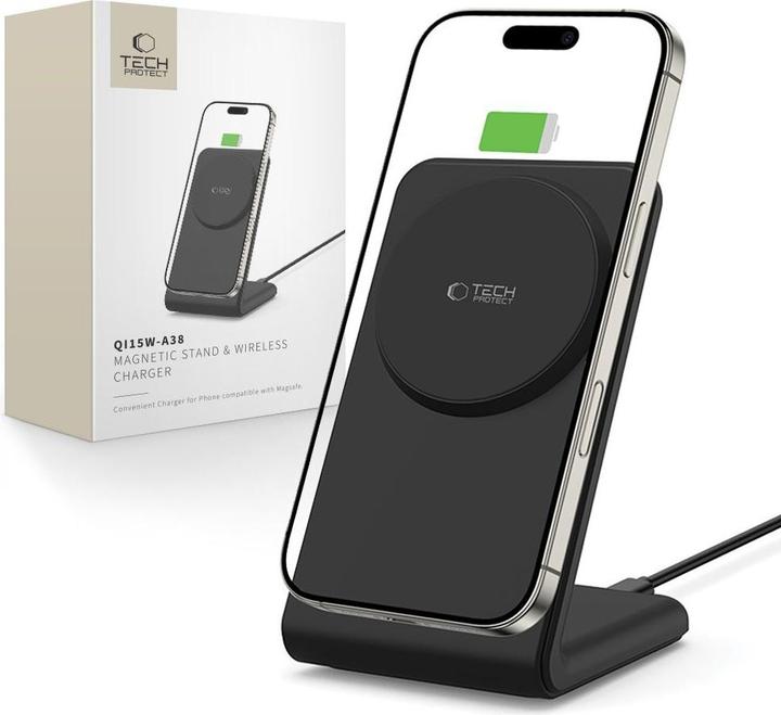 Actual product image Tech-Protect QI15W-A38 MagSafe Wireless Charger - Black (15 W)