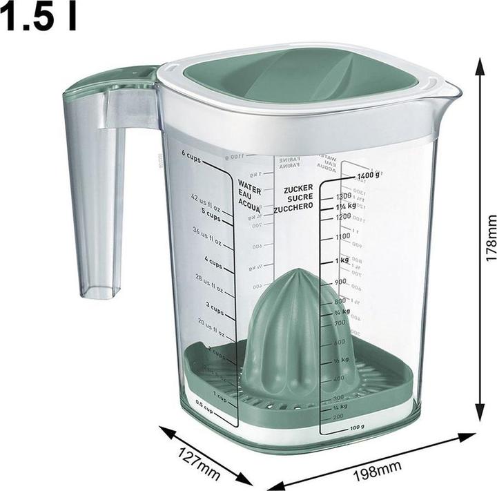 Productafbeelding Rotho Maatbeker Loft 15 dl, transparant/wit (1500 ml)