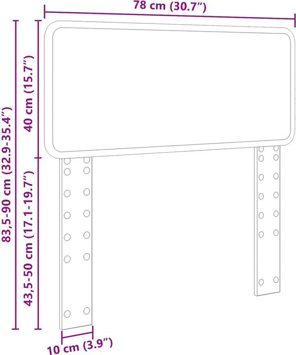 Image du produit vidaXL Kopfteil (3 x 78 x 90 cm)