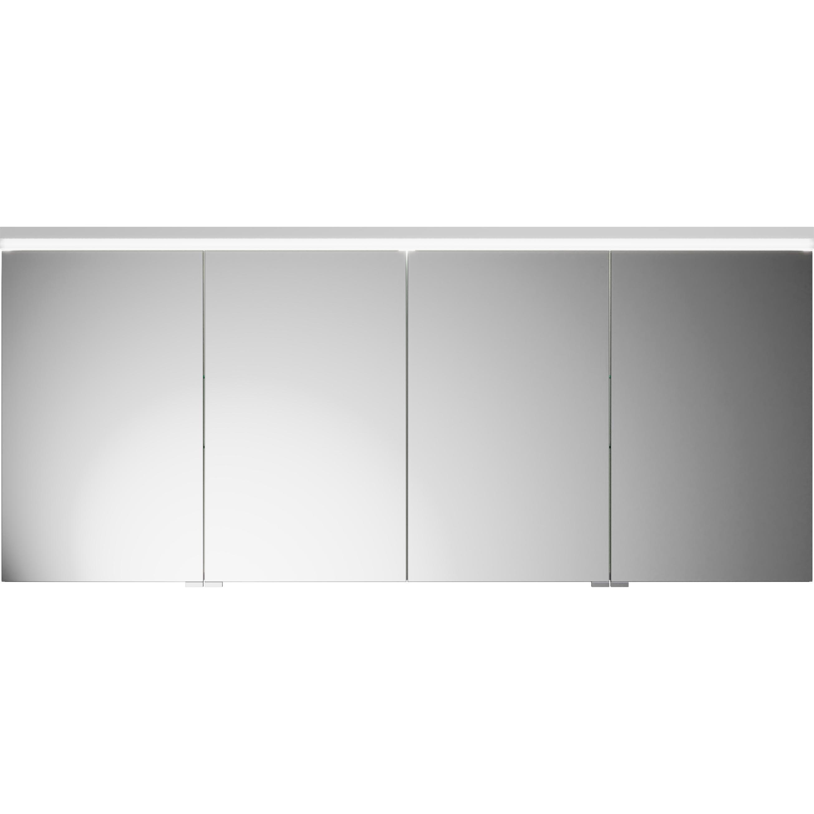 burgbad, Spiegelschrank, Lin20 Spiegelschrank LED-Beleuchtung inklusive LED-Waschtischbeleuchtung, 4 Türen, 1600x700