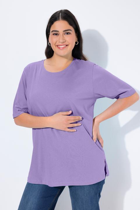 Actual product image Ulla Popken Basic Round Neck Short Sleeve Relaxed Fit Tee (42, 44)