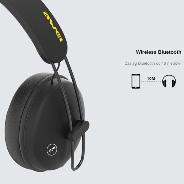 Actual product image Awei Bluetooth headphones A800BL black (ANC, 5 h, Wireless)