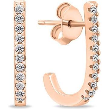 Brilio, Ohrringe, Silver - Original bronze earrings with zircons EA618R