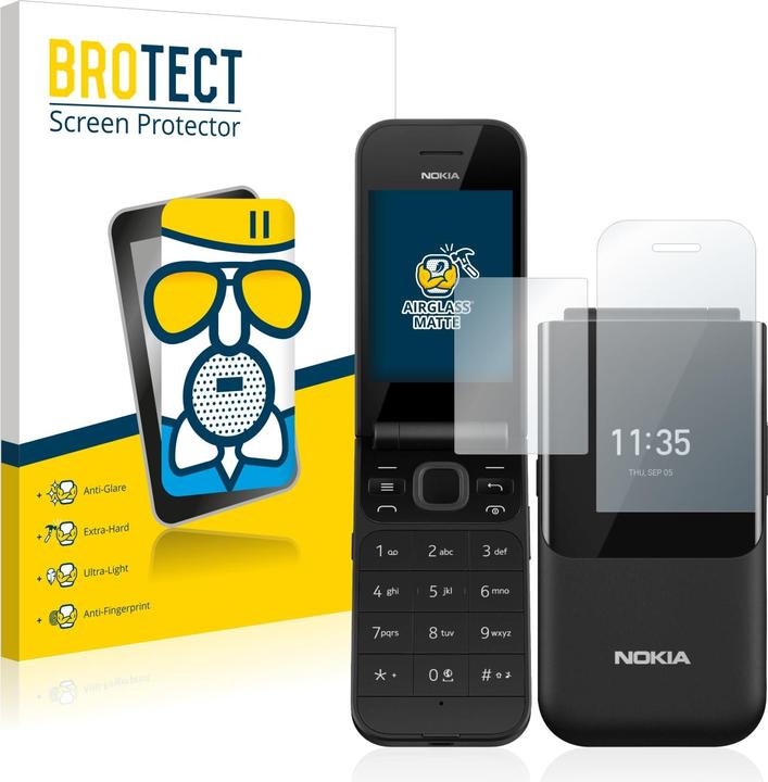 Productafbeelding BROTECT AirGlass Matte kogelwerende glasfolie (1 Stuk, Nokia 2720 Flip)