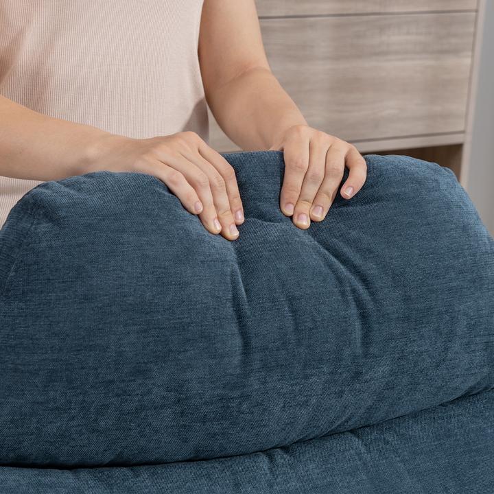 Immagine prodotto Homcom Relaxsessel mit Hocker Polyester, Stahl Blau