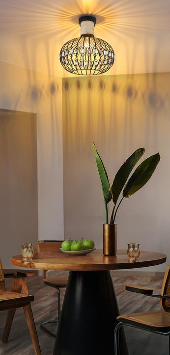 Image du produit Globo Dorthy E27 Deckenleuchte 40W Schwarz Matt, Metall Ø38cm 15778D (E27)