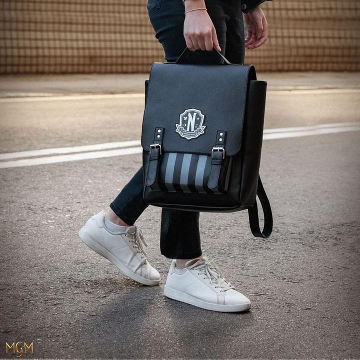 Actual product image Cinereplicas Wednesday Backpack Nevermore Academy Black