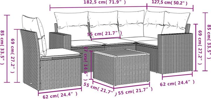 Immagine prodotto vidaXL Set da salotto da giardino da 10 pezzi con cuscini