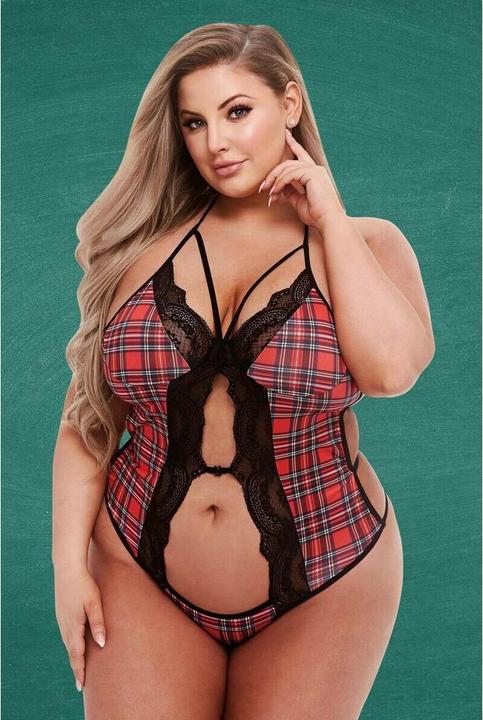 Actual product image Teacher's Pet Schoolgirl Teddy-Queen Erotic Lingerie Set Red One Size (One size)
