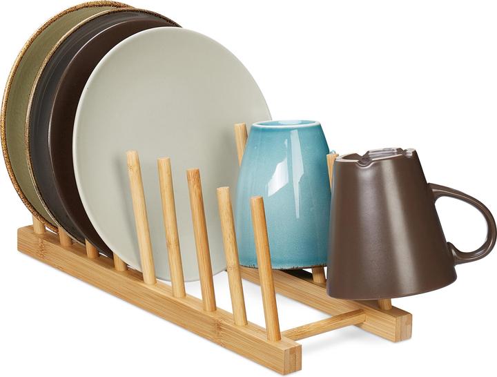 Actual product image Relaxdays Plate stand bamboo