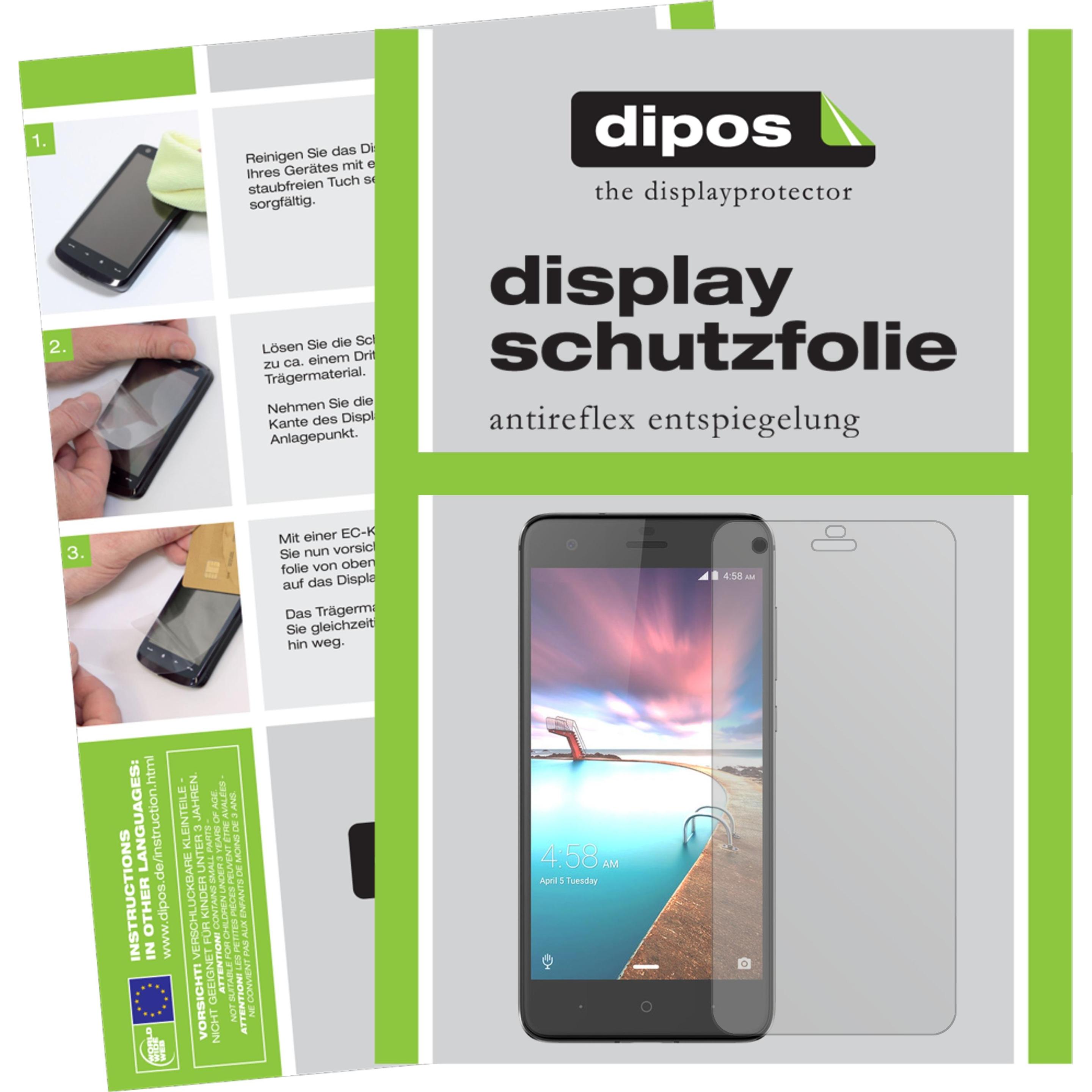 Dipos Displayschutzfolie Antireflex (2 Stück, ZTE Hawkeye), Smartphone Schutzfolie, Transparent