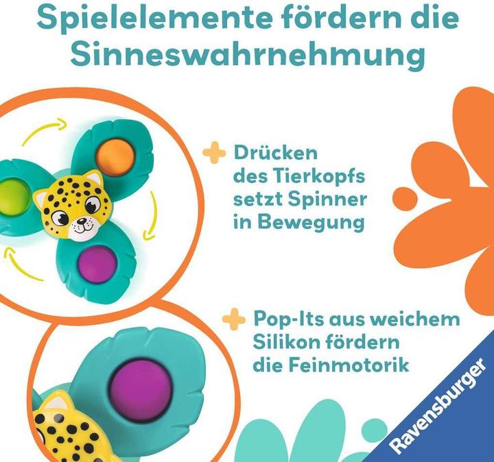 Image du produit Ravensburger 4868 play+ Pop-it Spinner : Leopard, Jouet à ventouse, Jouet en silicone