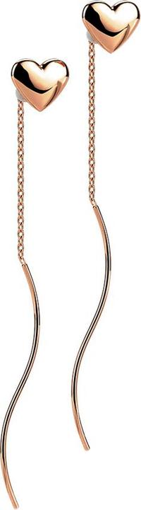 Immagine prodotto Star Piercing Ohrstecker rosegold Herz freifallende Kette mit Welle (senza ottone, Acciaio chirurgico 316L)