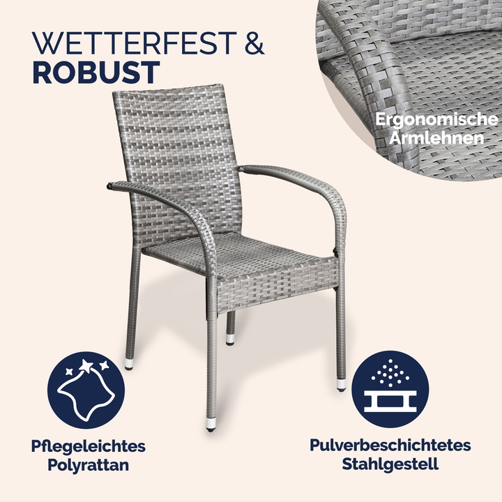 Actual product image Casaria Polyrattan Gartenstühle